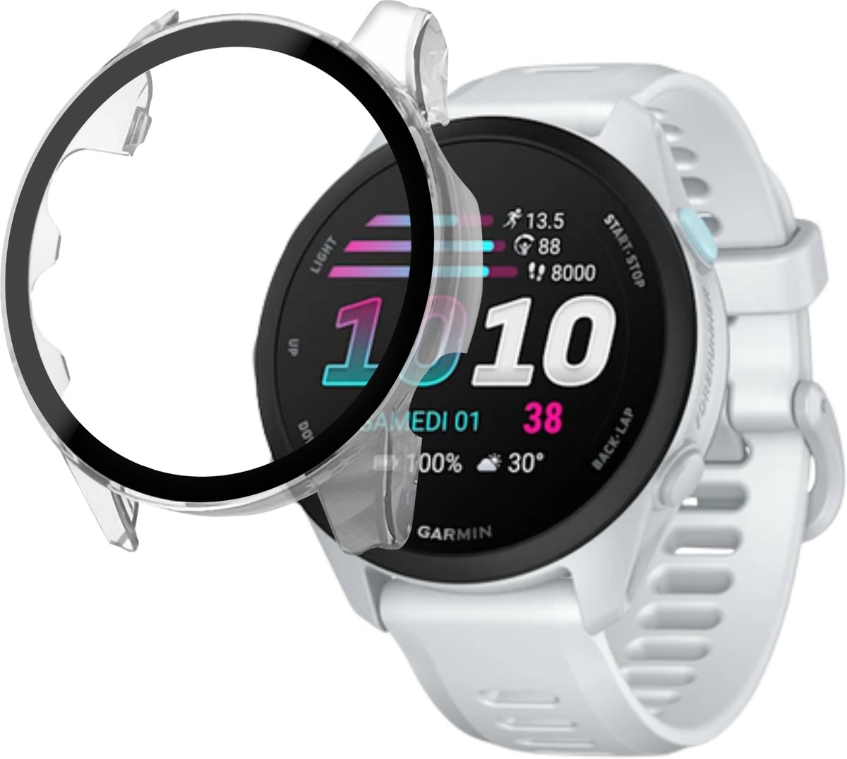 Garmin Forerunner 70 / 170 / 170 Music - Hoesje Harde beschermhoes transparant scherm gehard glas