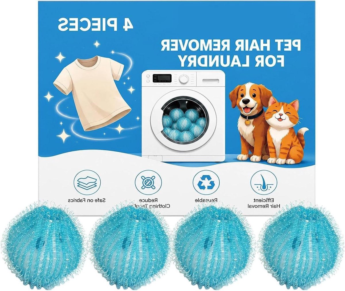 Huisdierenhaar Verwijderaar - Pluizenverwijdering Was - Kleding Schoonhouden - Herbruikbaar Ontwerp - 4 stuks - Niet gespecificeerd