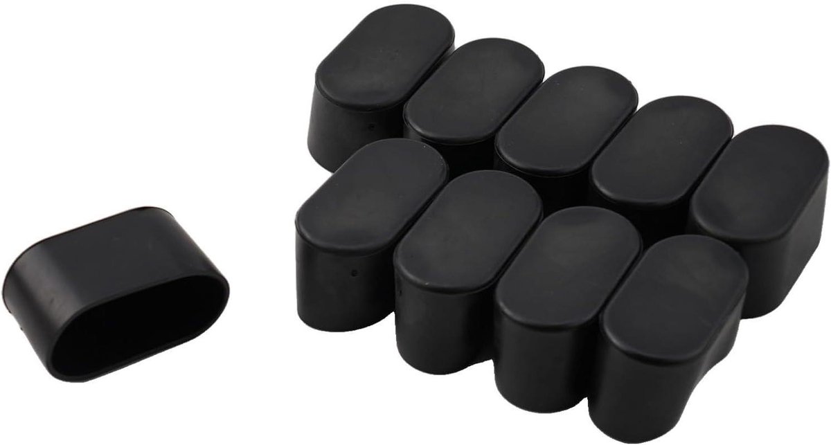 Stoelpootdoppen - Meubelglijders - Vloeren Beschermen - Duurzaam PVC Rubber - 10 stuks - Zwart