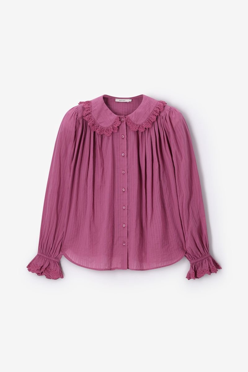 Sissy-Boy - Paarse blouse met kant
