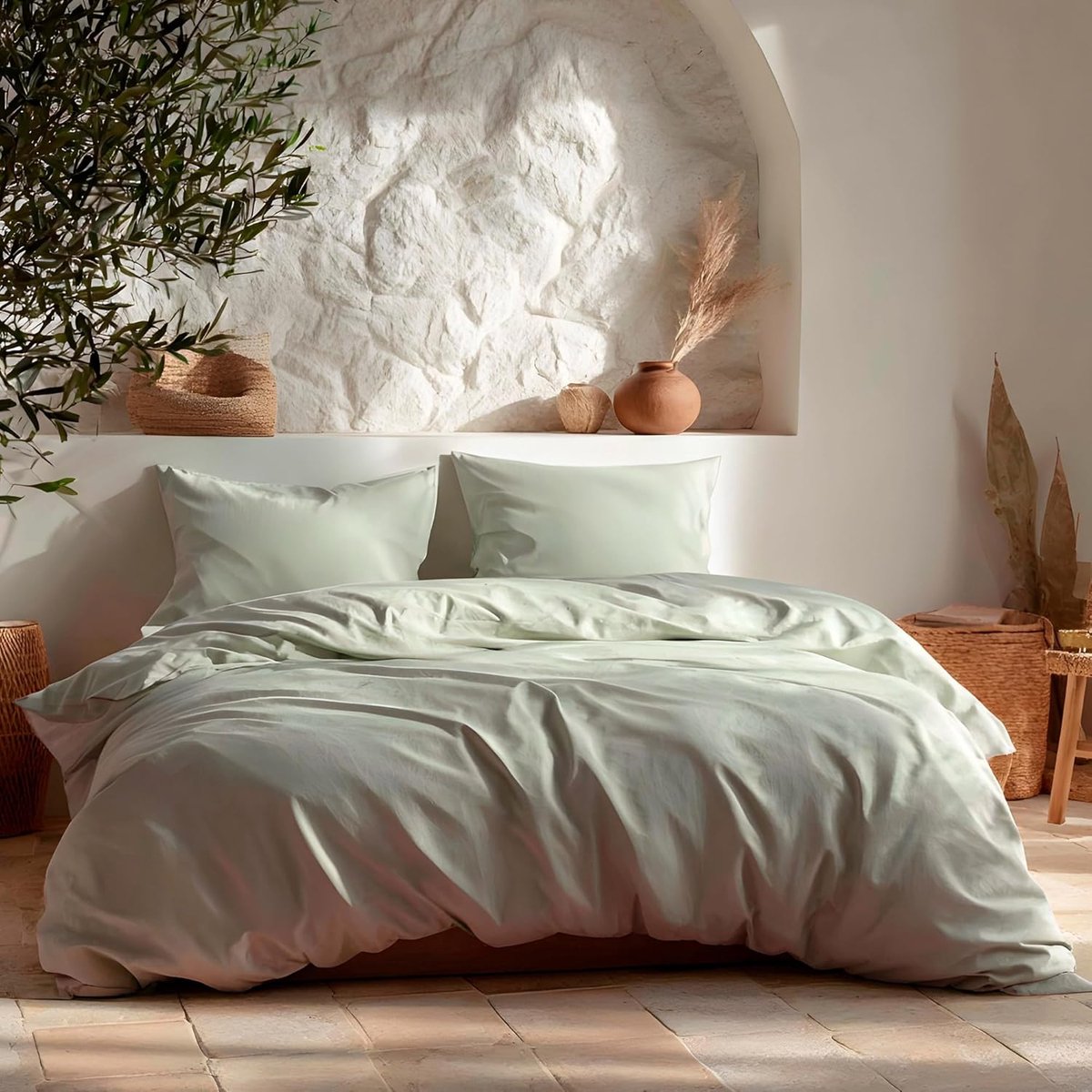 Beddengoedset 100 x 220 cm - 100% katoen - ademend en zacht - ideaal voor een goede nachtrust - ShopVlot