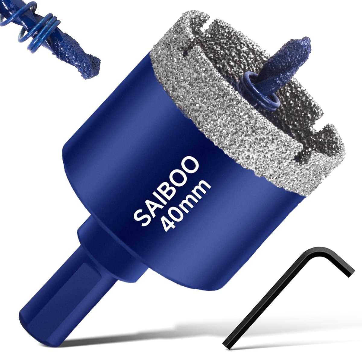 SnelShoppen - Diamant Boor 40mm met Center Bore - Diamant Coated Boorgatenzaag voor Tegels, Glas, Marmer, Kwartsiet, Natuursteen - Efficiënt en Blokka