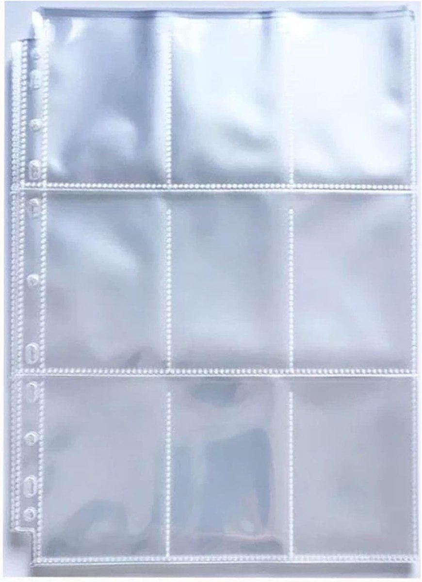 900 stuks verzamelkaarthoezen, accessoires voor verzamelkaarten, 50 pagina's per 18 vakken, dubbelzijdig, transparant, waterdicht, voor scrapbooking (wit)