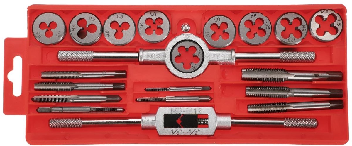 Omgoods - 20-delige Metrische Schroefdraadsnijset M3-M12 met Opbergkoffer