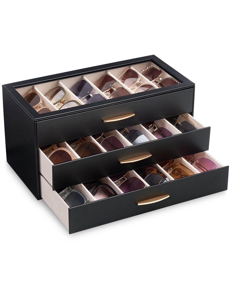 Omgoods - 3-Lagen Zonnebril Organizer met Transparante Deksel