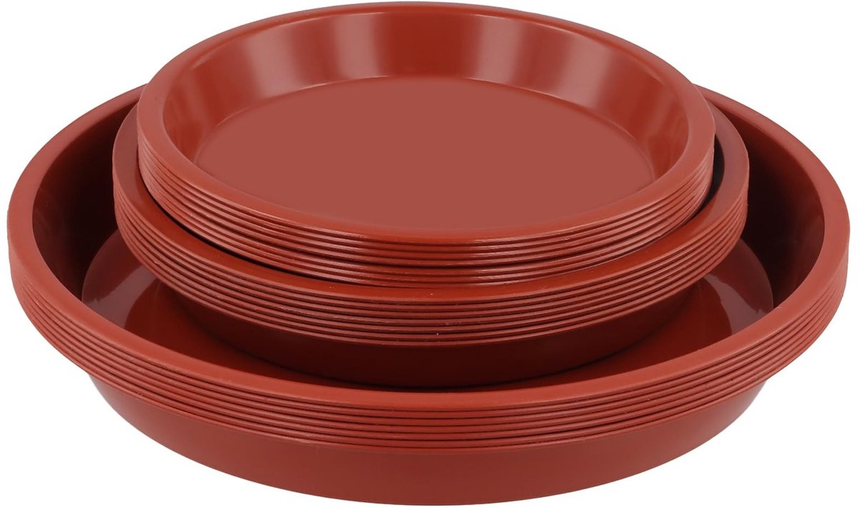 Omgoods - Set van 21 Plastic Plantenschotels in Diverse Maten
