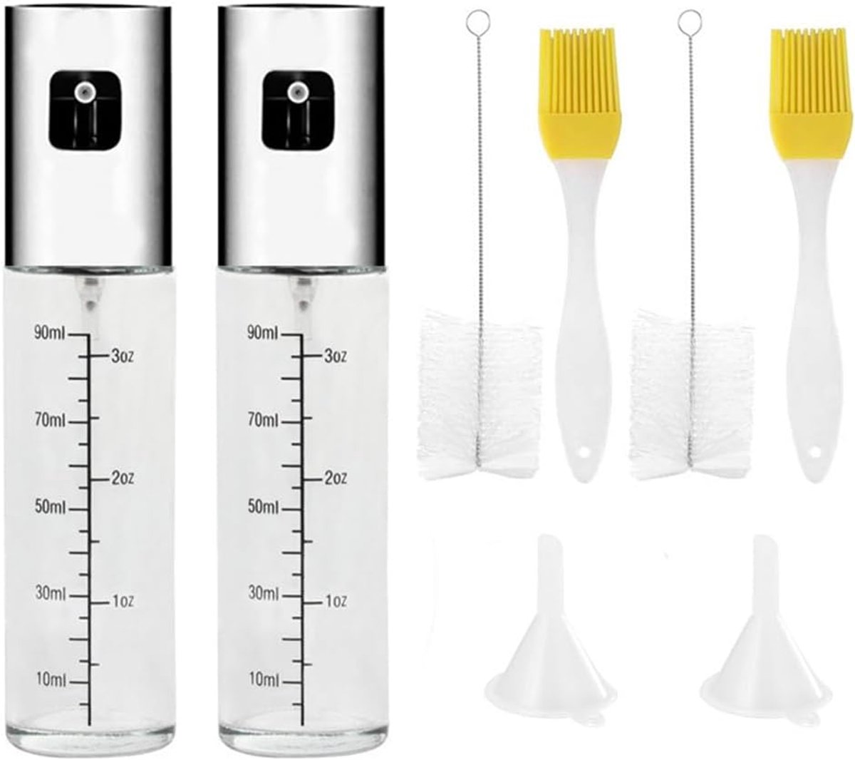 2 stuks olieverstuiver voor het koken, heteluchtfriteuse, azijnverstuiver 100 ml, professionele olieverstuiver