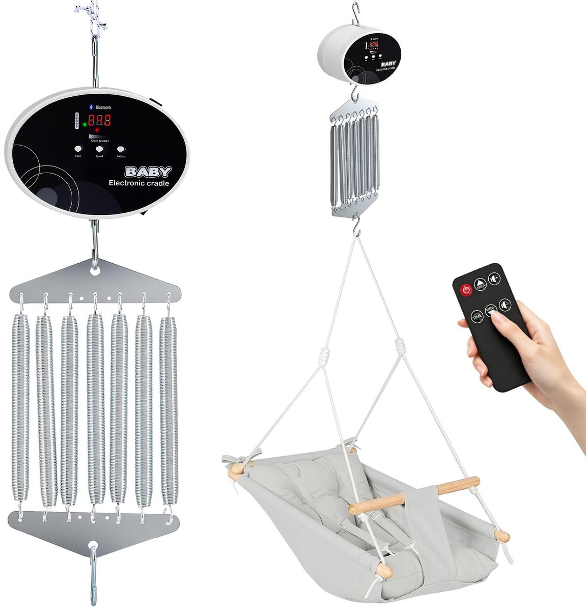 Omgoods - Draadloze Elektrische Babyswing met Afstandsbediening en Timer