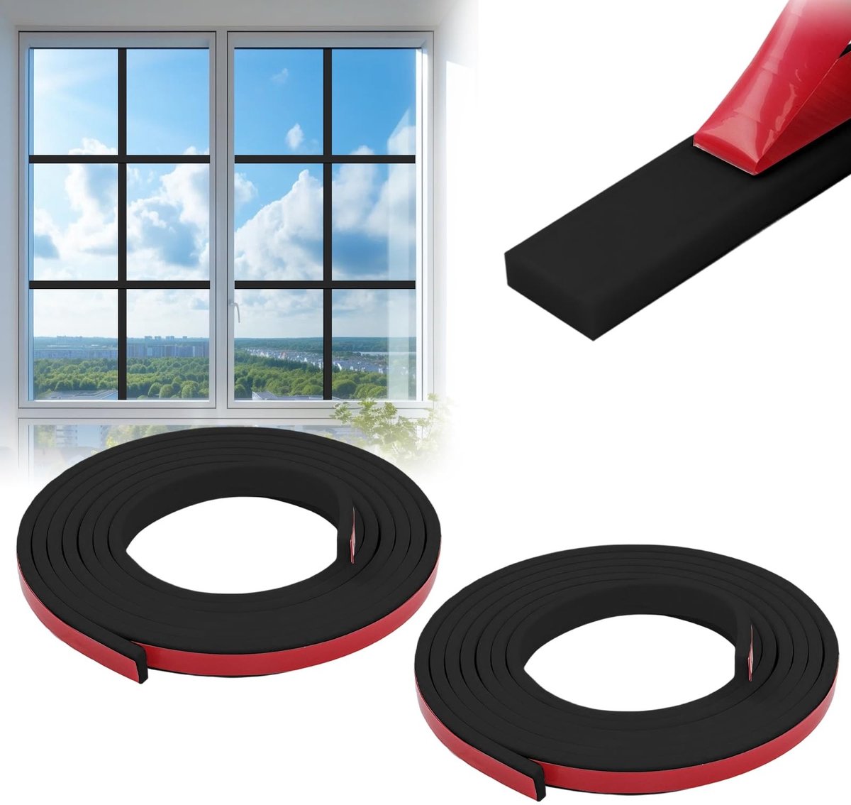 Omgoods - Zelfklevende Decoratieve PVC Strip voor Raamkozijnen en Glazen Deuren
