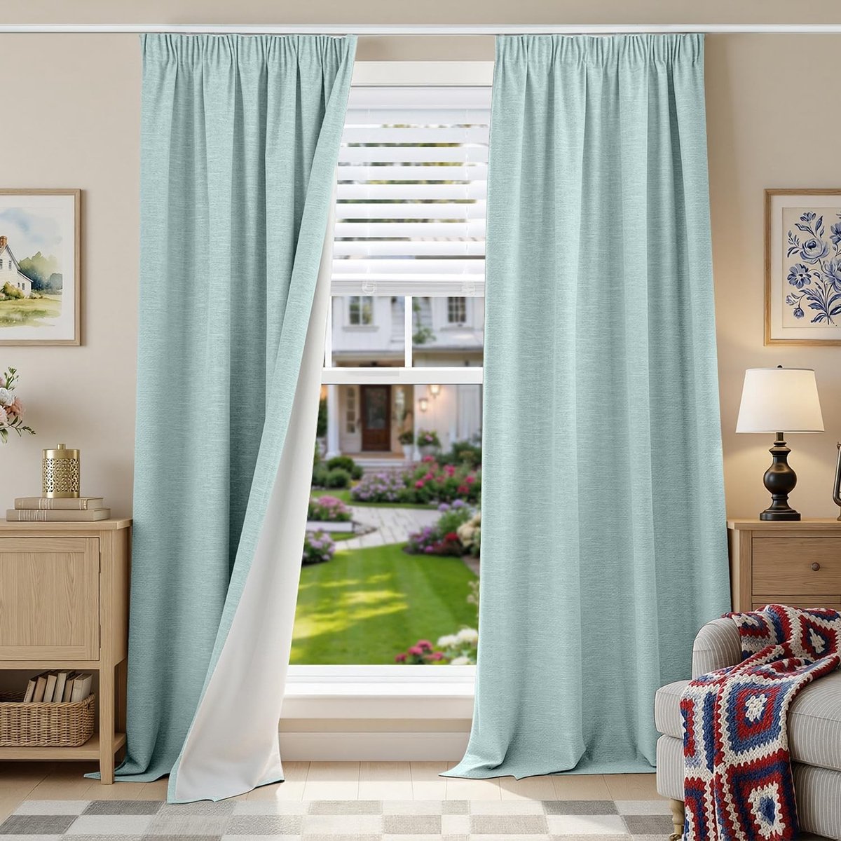 Omgoods - Tape Gordijn - 100% Blackout met Rimpelband - 140 x 245 cm - Sky Blue
