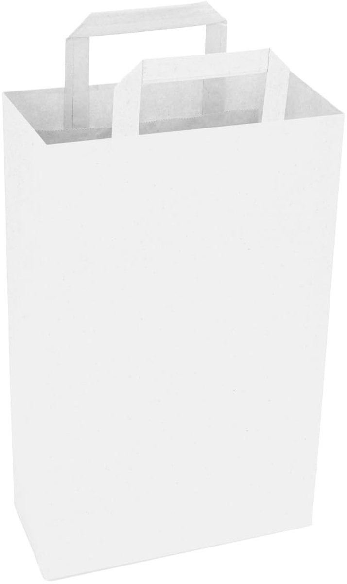 Omgoods - Witte Kraft Papieren Draagtassen - 250 Stuks 36x22x10 cm