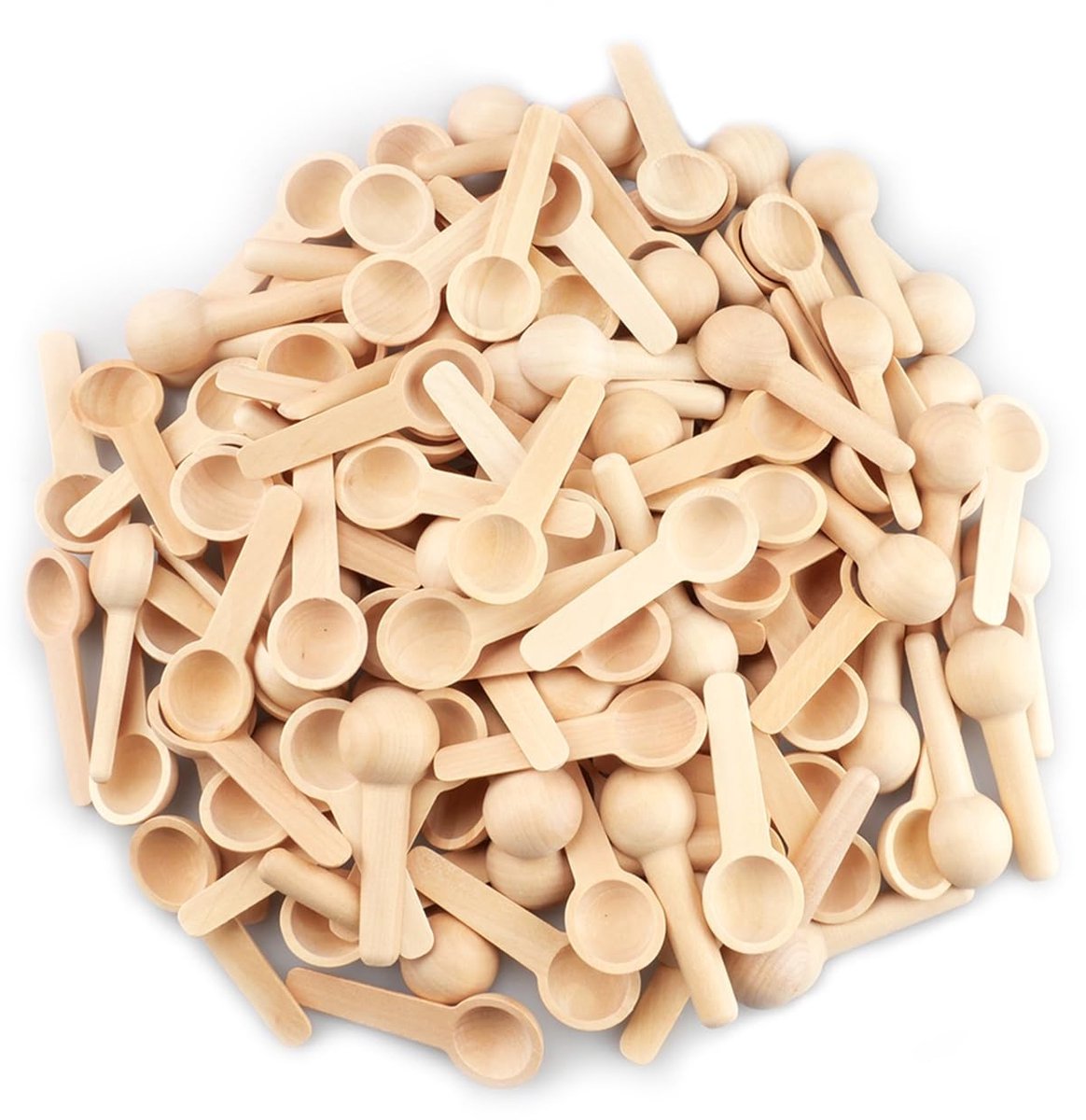 Omgoods - 100 Stuks Kleine Houten Lepels voor Keuken - Mini Houten Lepels voor Specerijen en Jam