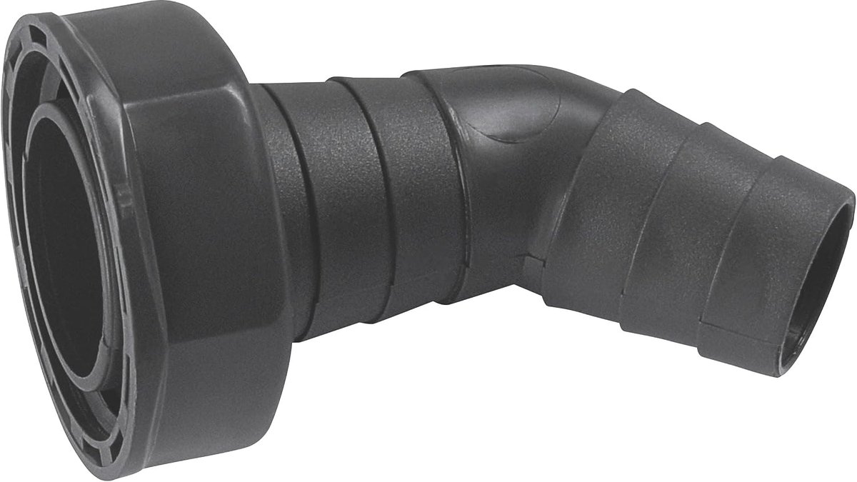 Gerecycleerde slangaansluiting - 45° aftak - 1 inch IG - Ø 21 mm - 23 mm - gemaakt van gerecyclede kunststoffen - Made in Germany kwaliteit/hoekmachine aansluiting / TEC356398R