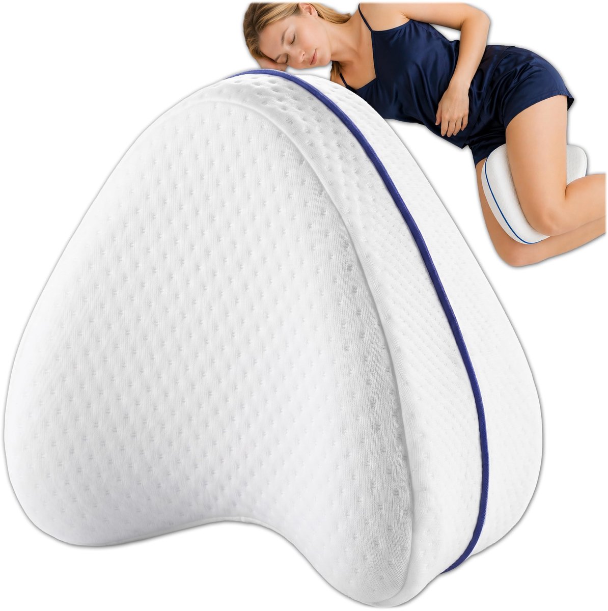 Omgoods - Orthopedisch Kniekussen voor Zijslapers - Memory Foam Kussen voor Rug-, Heup- en Sciatica-pijn