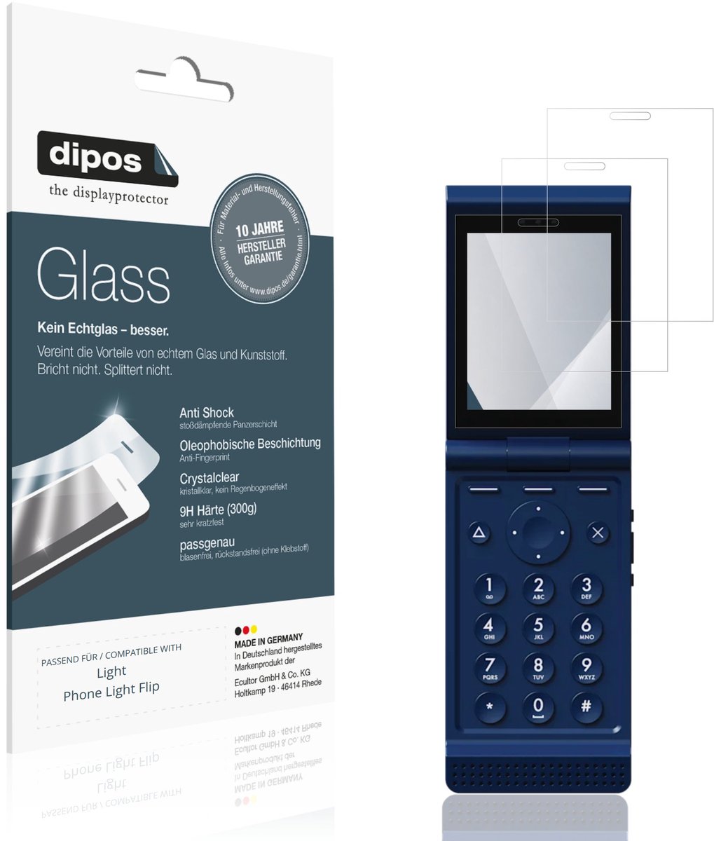 dipos – 2x Pantserfolie geschikt voor Light Phone Light Flip | 9H Screenprotector