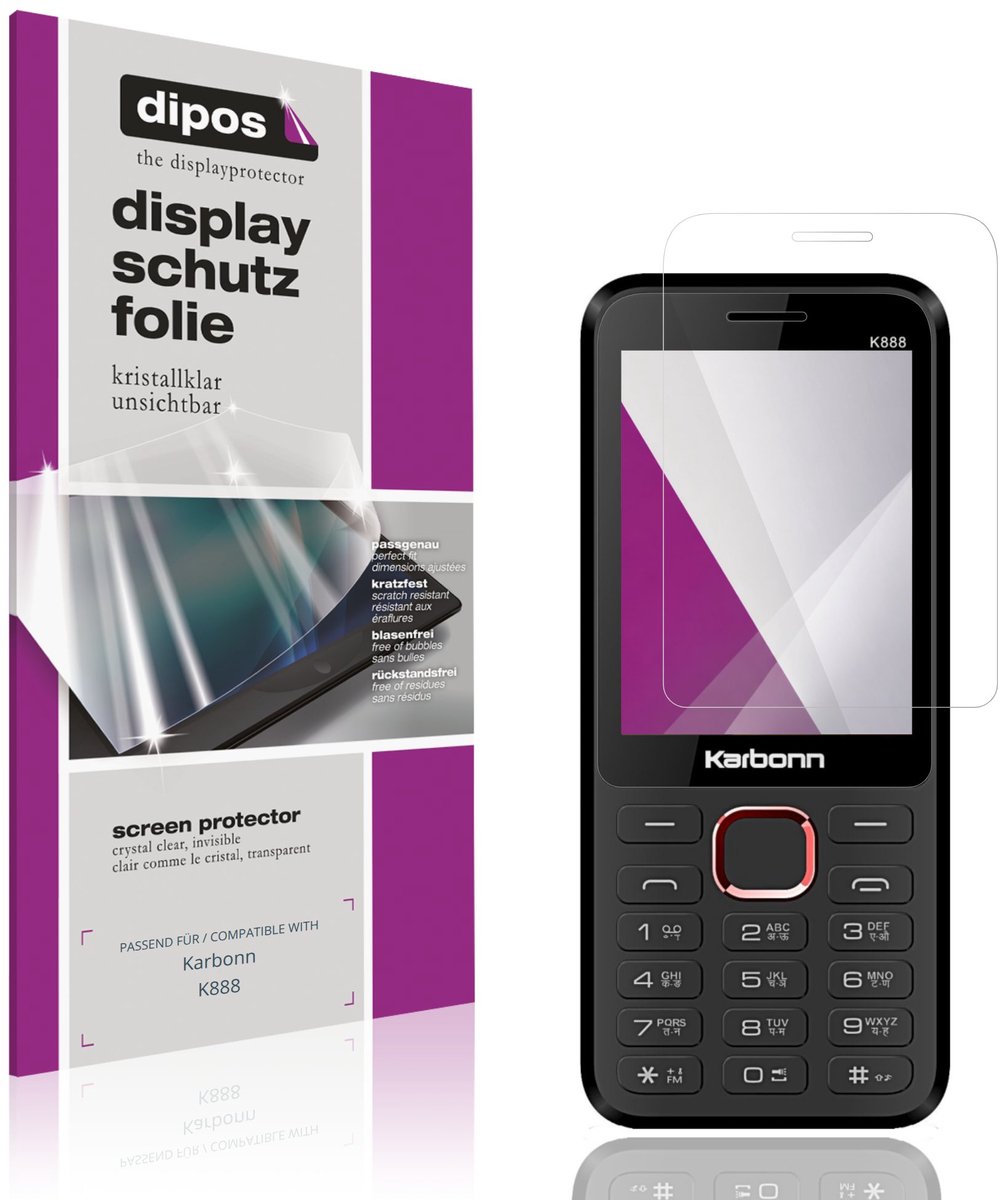 dipos – 4x Beschermfolie geschikt voor Karbonn K888 | Krasbestendige & heldere Screenprotector Ultra-Thin