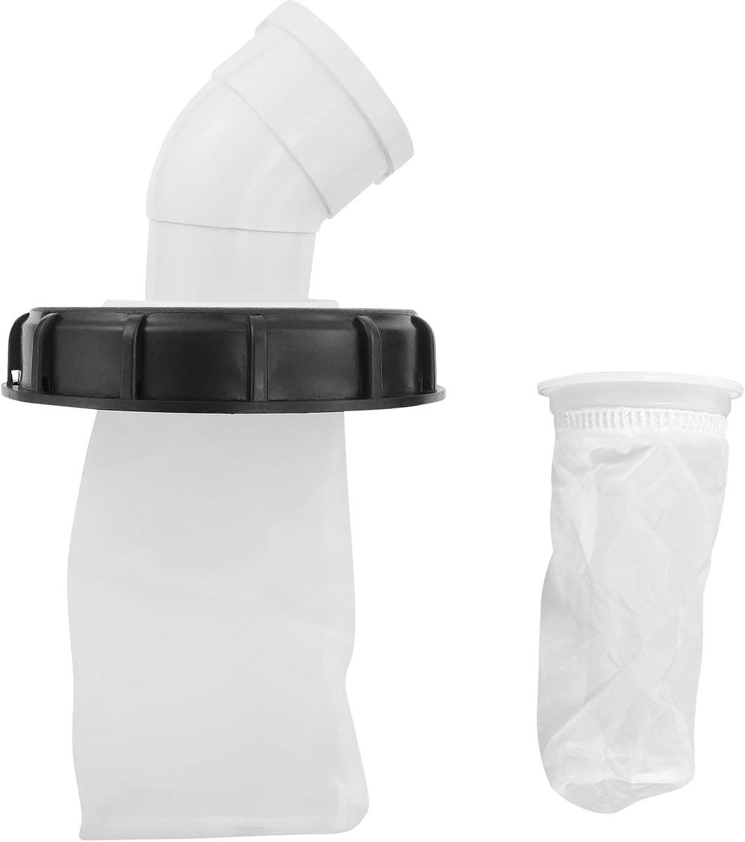 45° IBC-dekselfilter, 163 mm IBC-regenwaterfilter, wasbare nylon-waterfilter, met 1 stuk 25 cm nylon-filterzak, voor chemie, farmacie, metallurgie