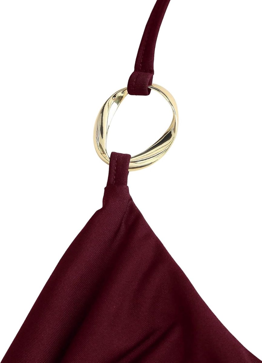 Haltertop voor dames, blote rug, elegant, haltertop, Y2K, geplooid bovenstuk, mouwloos, crop top, waterval-uitsnijding