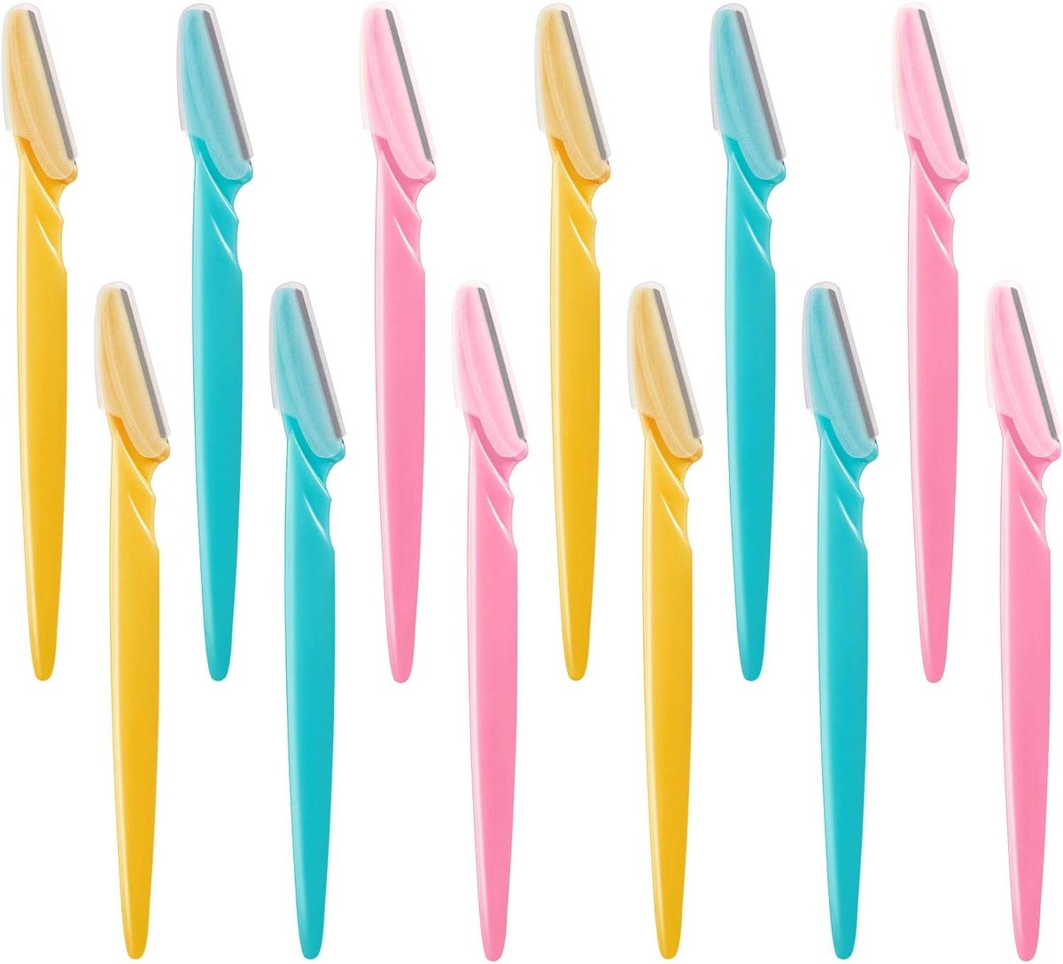12 stuks Wenkbrauwscheermesjes, shaper-scheermesjes, voor vrouwen en mannen, gezichtshaarverwijderaar