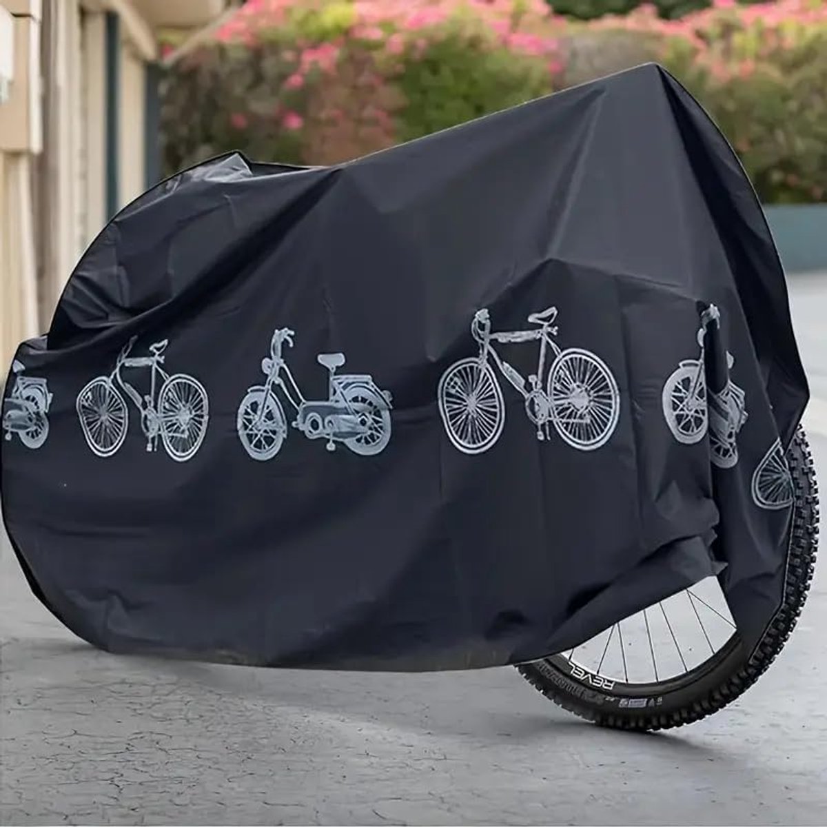 KZQ Universele waterdichte fietshoes 200x100x60 cm - Beschermt tegen regen zon UV wind en sneeuw - Geschikt voor elektrische fiets mountainbike en motor - Zwart