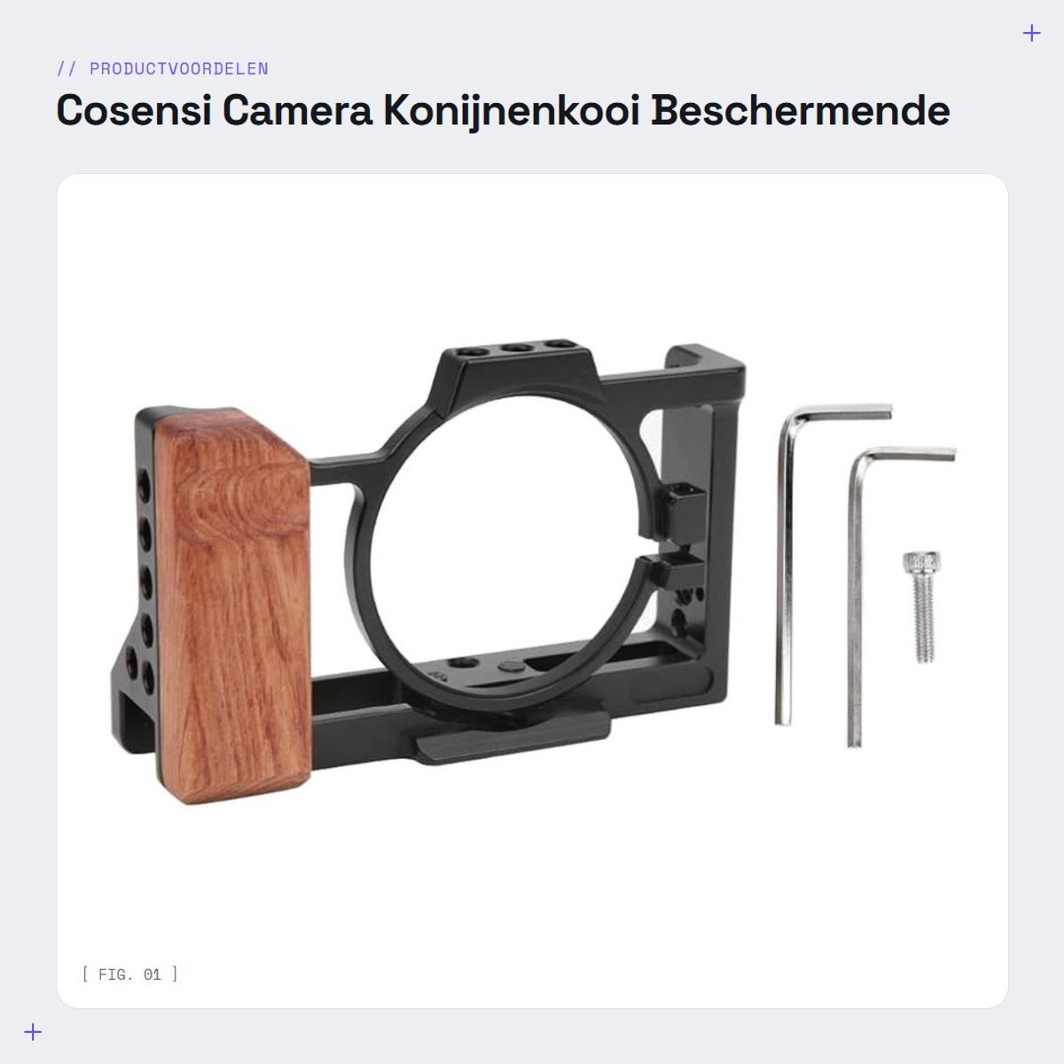 Dailygoods- Camera Kooi Aluminium - Beschermende Behuizing - Houten Handgreep - Voor ZV1 Camera - Lichtgewicht - Meerdere Schroefgaten - Camerabehuizing