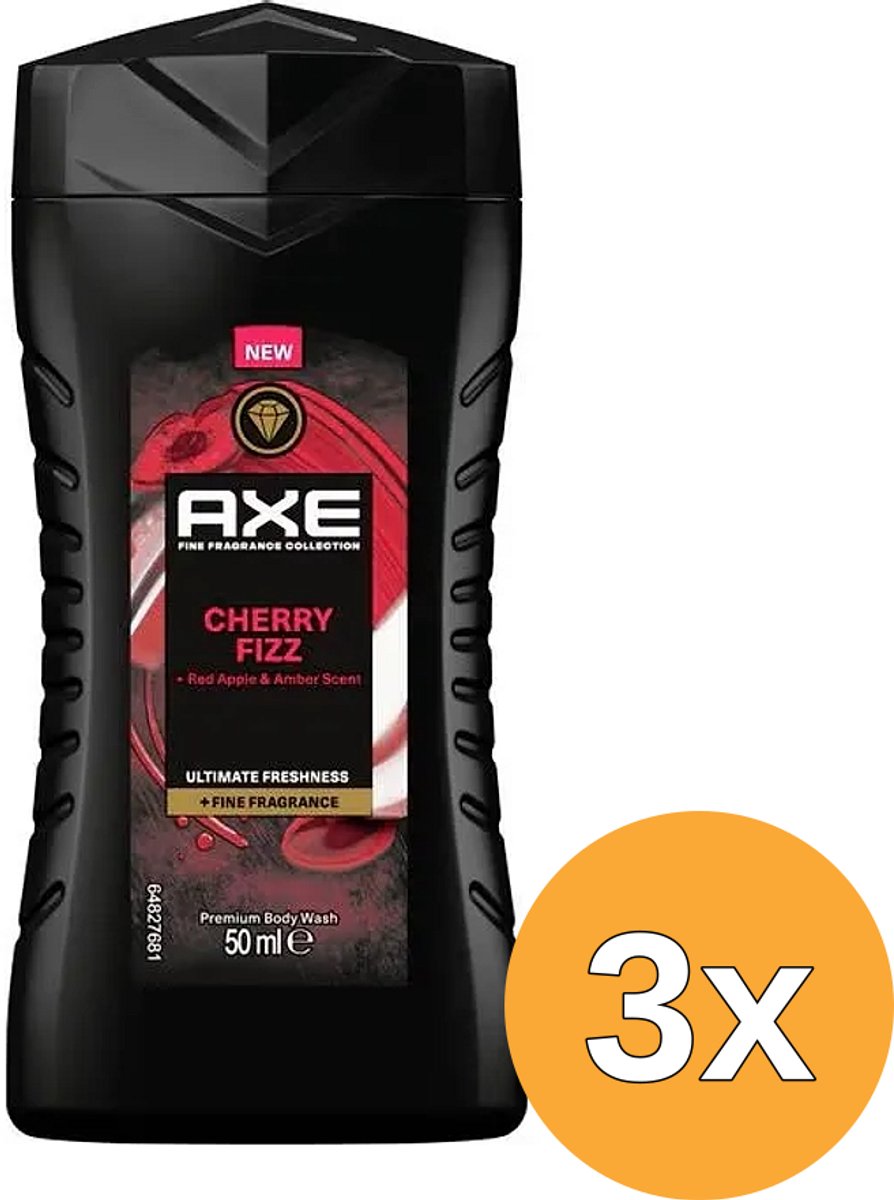 3x Mini Axe Douche Cherry Fizz (50 ml)