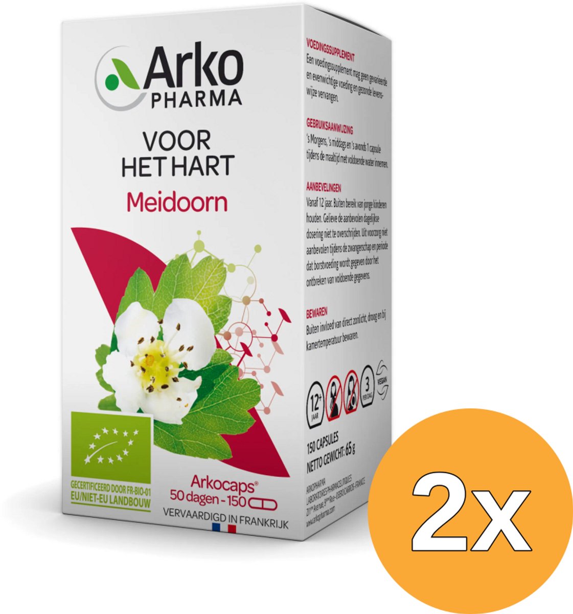2x Arkocaps Meidoorn Bio (150 capsules)