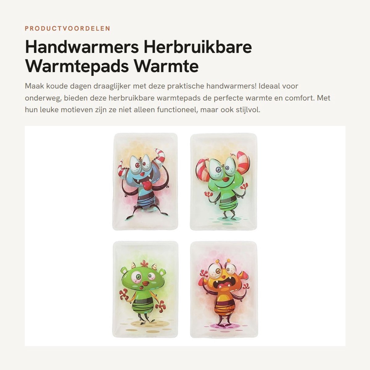 Dailygoods- Handwarmers Oplaadbaar - Herbruikbare Warmtezakjes - Warmtepads - Set van 4 - Lichtgewicht - Zachte Hoes van Kunststof