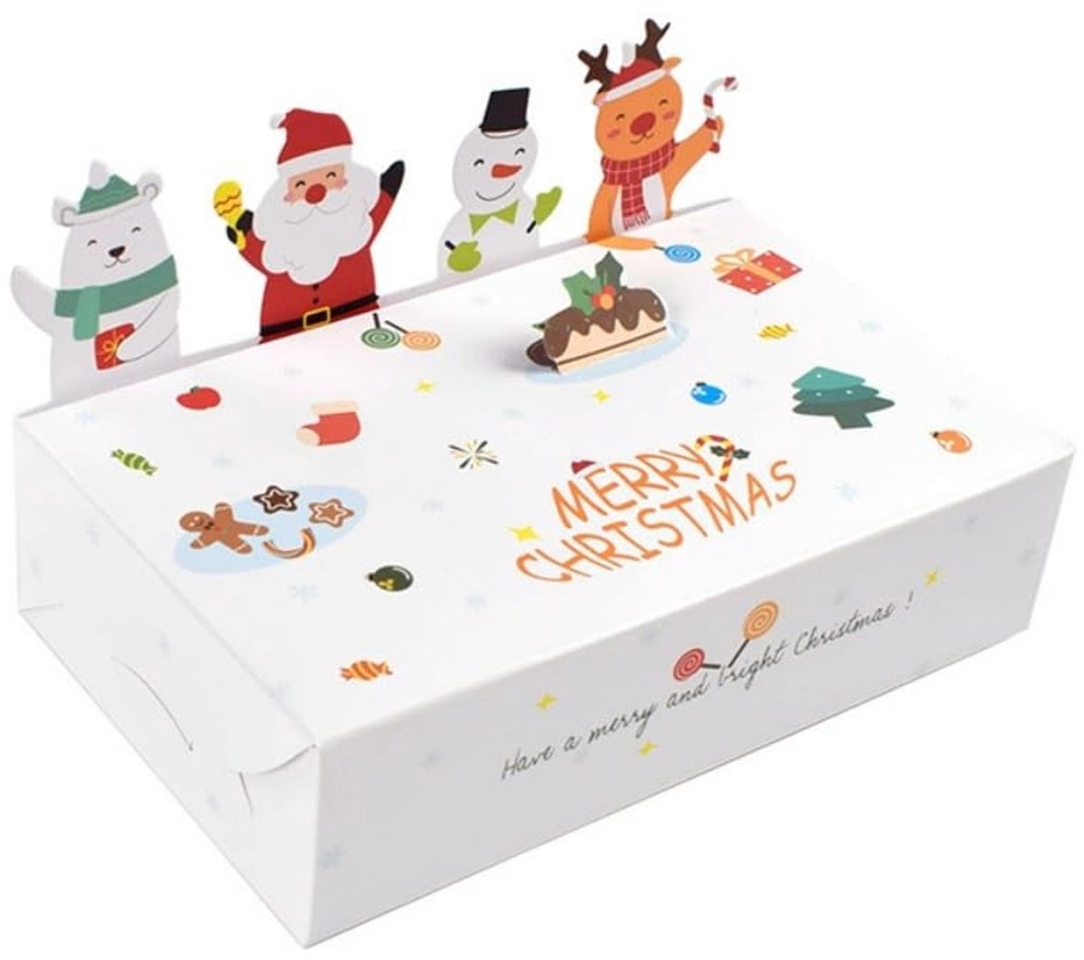 Dailygoods- Geschenkdoos 10 Stuks - Kraftpapier - Feestgeschenkzakjes - Cadeauverpakking - Snoepzakjes - 15x9x4 cm - Voor Kerstfeesten