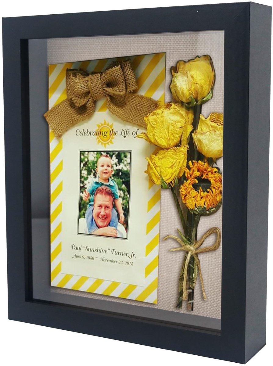 Schaduwdoosframes voor Ambachten 3D Diepe vitrine Zwart fotogeheugendisplay Houten tafelblad en wandophanging