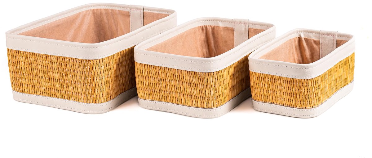 Manden Rechthoekig - 30x22x13CM - Mand voor Keukengebruik, Badkamer Opslag en Verhuizing - Perfecte Opbergunit en Fruitmand