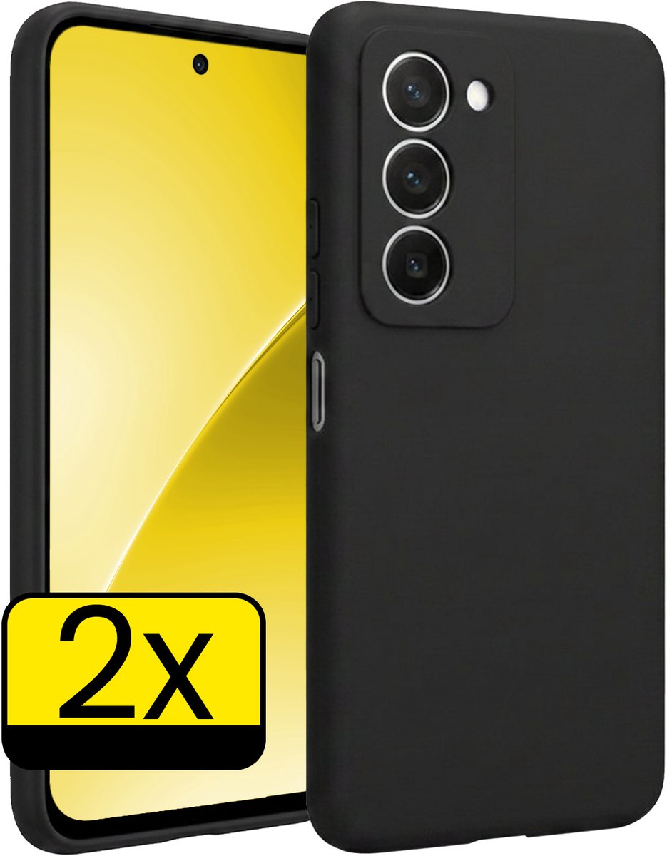 Hoesje - 2 Stuks - Geschikt voor Xiaomi 15 - Sterk & Shockproof - Case Siliconen - Back Cover - Telefoon Hoes - Telefoonhoesjes - Zwart