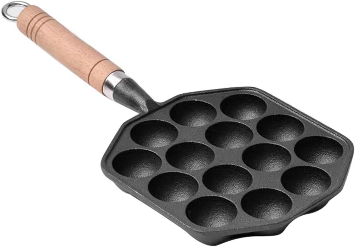 Takoyaki Pan - Octopus Pan Pannenkoek Pan - Thuis Bakken - 14 Vormen - 14 Gaten - Zwart