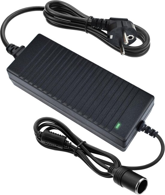 Voedingsadapter 12V 10A Auto-netadapter 180W Spanningsomvormer 230V naar 12V Stroomadapter met Sigarettenaansteker op Stopcontact Draagbare Koeler Omvormer voor Autokoelkasten