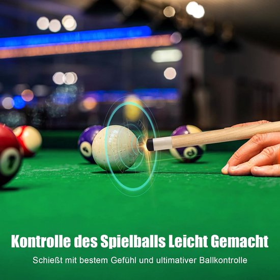 Biljartkeu - Poolstick - Biljart Spelen - Canadees Esdoornhout - 58 Inch - Bruin — afbeelding 2