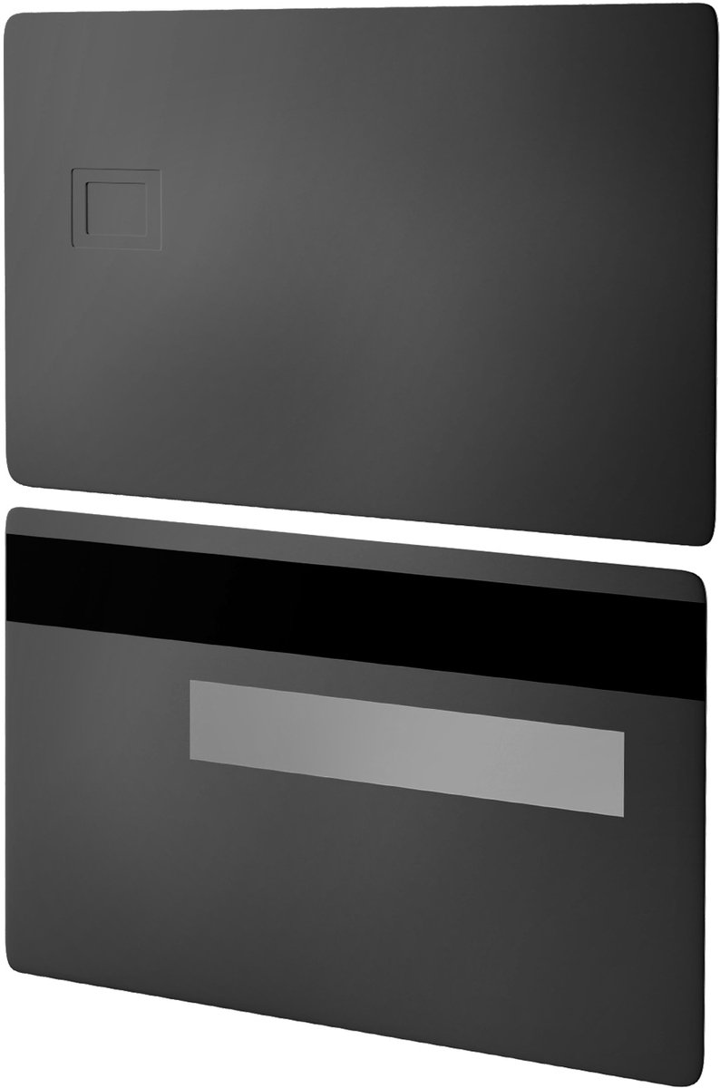 2 Stuks Messing Mat Metalen Creditcard Blanco - DIY - 4442 Chip Sleuf - Met HiCo 3 Sporen Magneetstrip