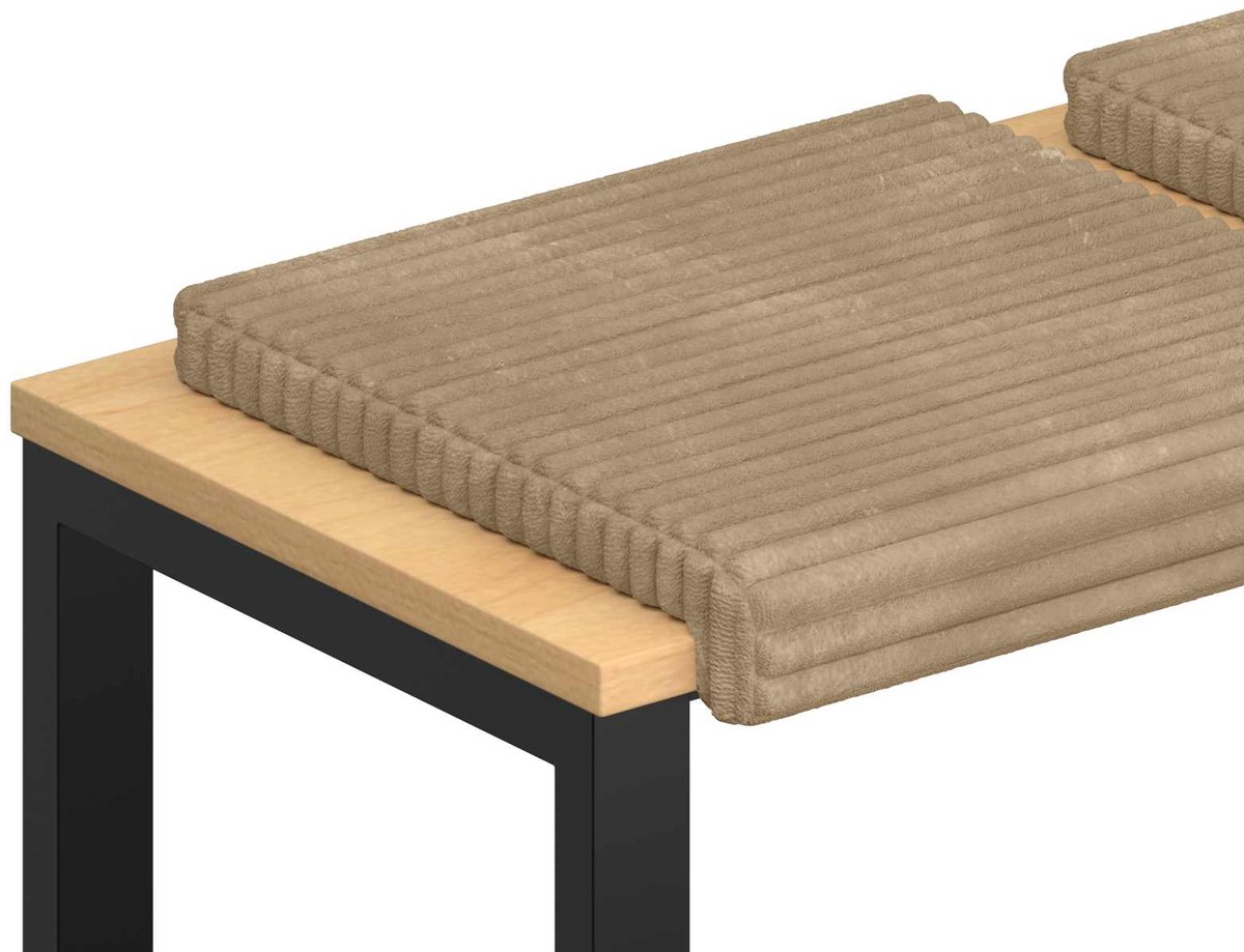 vidaXL - Bankkussen - 2 - pcs - Pluche - Corduroy - Taupe - Diepte - 35 - cm