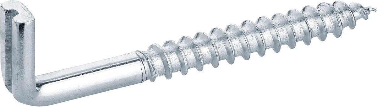 Haken recht met gleuf | 25 stuks | haakschroef gegalvaniseerd | muurhaken | draaihaken | hoog draagvermogen | 5,8 x 60 mm