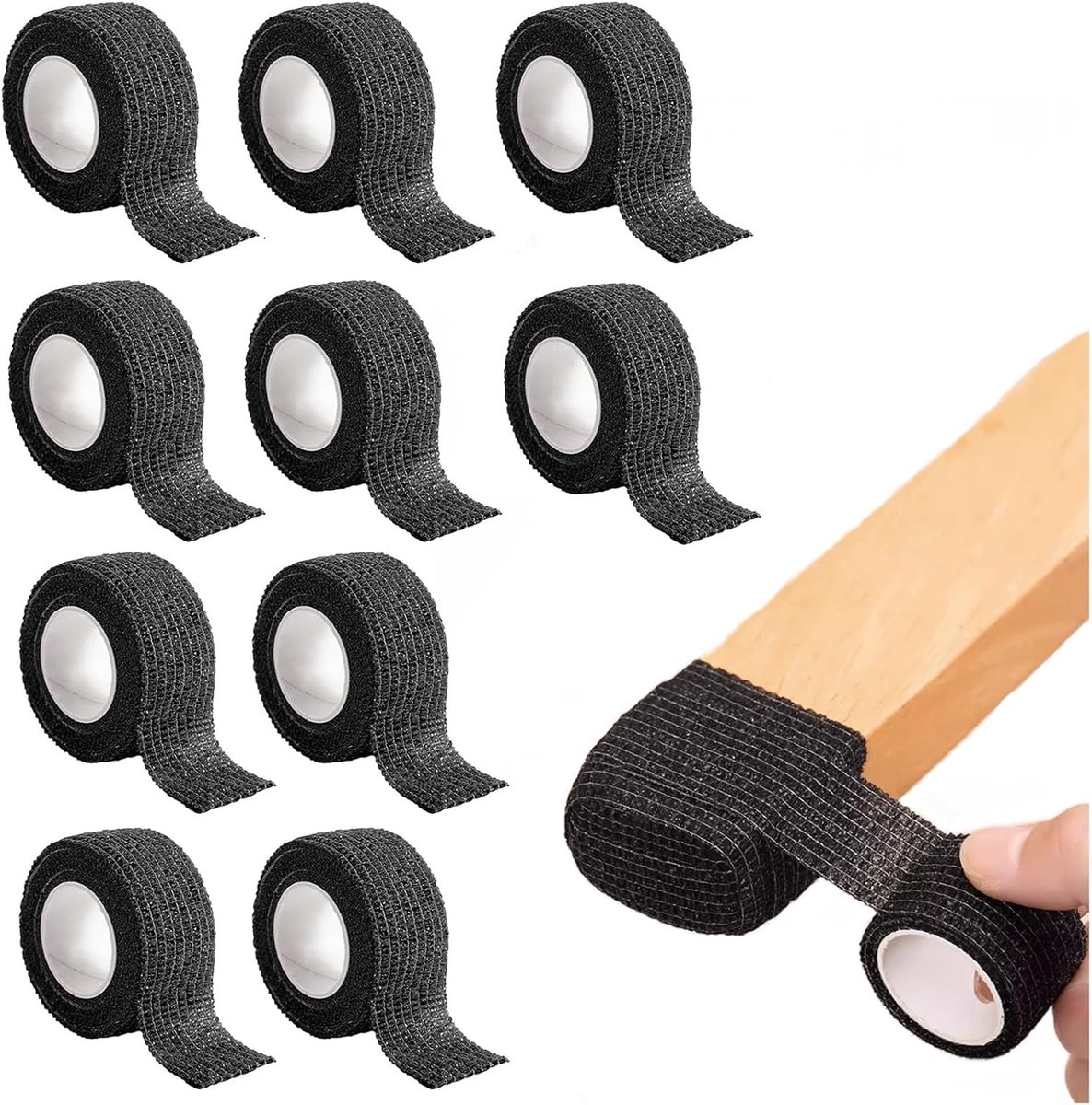 10 rollen stoelpootbeschermers, viltglijders, zelfklevend, meubelglijders, stoelpoten, vloerbeschermers voor stoelen tegen geluiden en krassen, plakvilt zwart voor stoelen, vloerbescherming (450 cm x