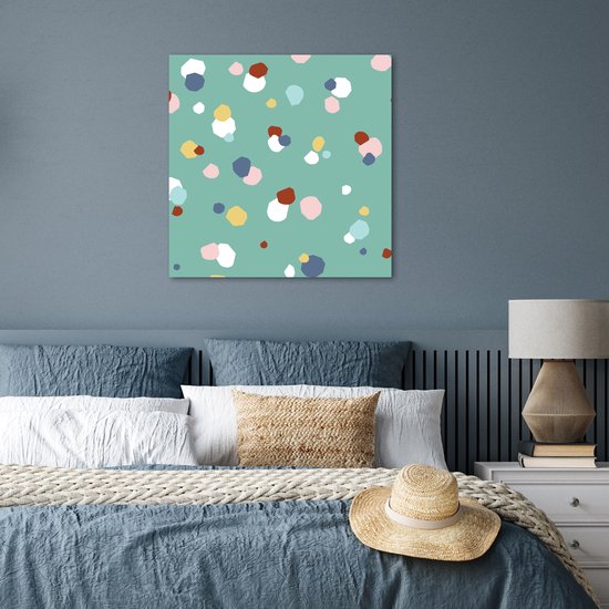 Poster 75x75 cm - Design - Stippen - Kinderen - Posters - Kamer decoratie - Wanddecoratie woonkamer - Muurdecoratie slaapkamer