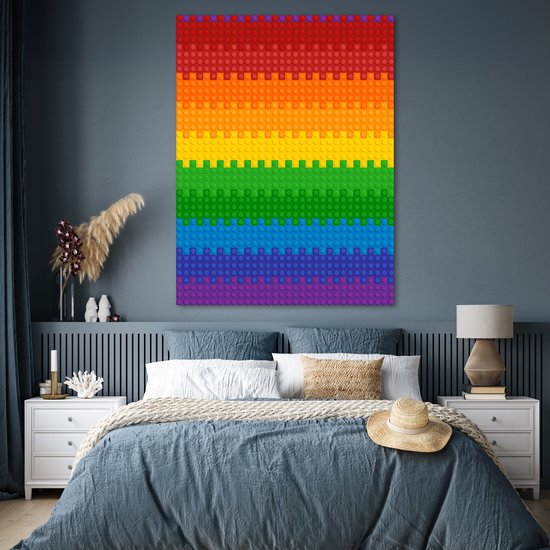 Plancher Lego aux couleurs de l'arc-en-ciel 120x160 cm XXL / Groot format!