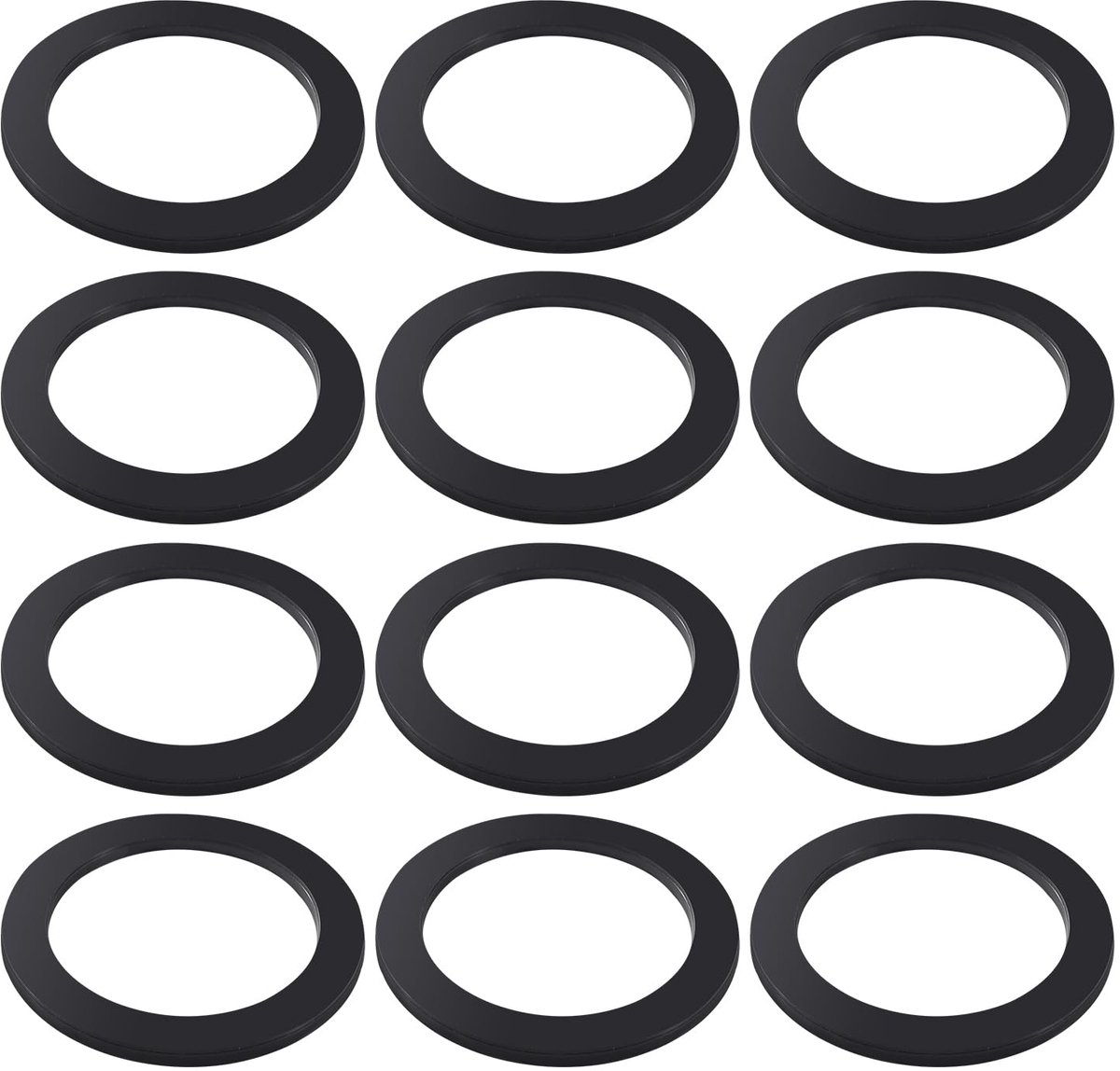 12 Stuks 55x41x2 mm Vlakke Afdichtringen voor Afvoerbuizen, Siliconen Ringen voor Sanitair, Pakking voor Sifon, Afdichting voor Wastafelafvoer, voor Afvoerbuis, Stankafsluiter Sifon