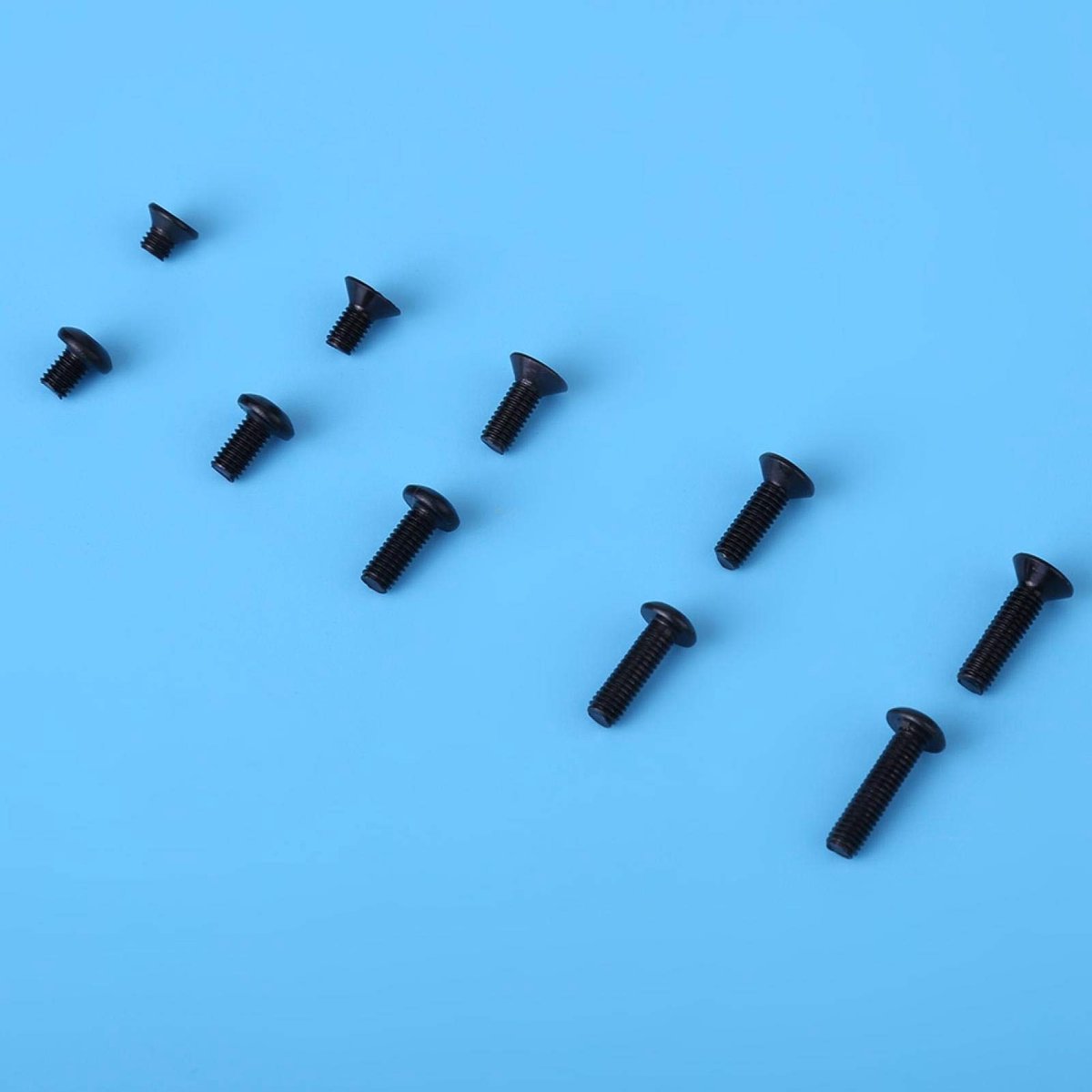 Dailygoods- Inbusbouten 720 Stuks - Gelegeerd Staal - Platte/Knopkop - Organiserende Plastic Doos - Corrosiebestendig - Diverse Maten - Schroeven