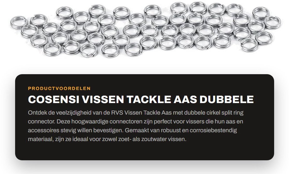 Dailygoods- Split Ring 50 stuks - RVS Connector - Dubbele Cirkel - Vissen Tackle - Corrosiebestendig - Hoogwaardige Materialen - Vissenaas