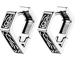 JewelryWe Viking Gothic driehoekig oorbellen: heren dames steampunk rune noordse Vikingoorbellen