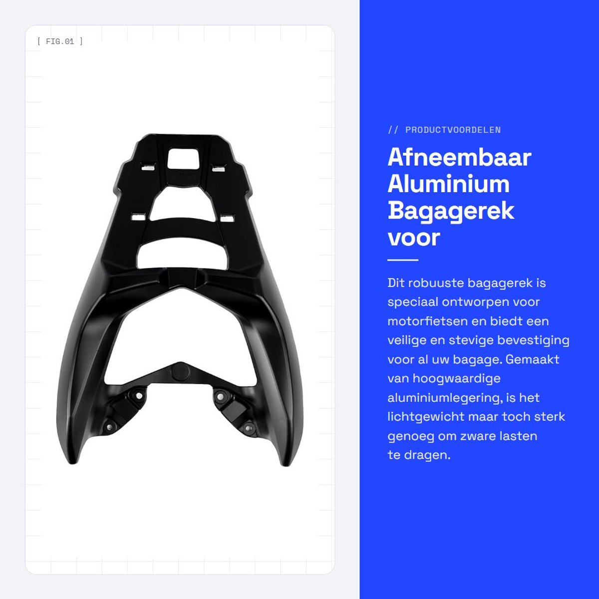 Dailygoods- Bagagerek Achter - Afneembare Kofferbakhouder - Aluminiumlegering - Geschikt voor Nmax 155 2020-2021 - Duurzaam - Sterk en Lichtgewicht - Motorfietsbaggageplank