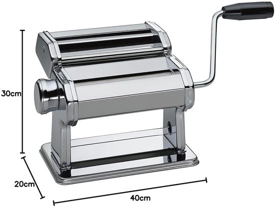 Pastamachine Compack - Pastamaker Handmatig - Zelf Pasta Maken - Roestvrij Staal - 19 x 12.5 x 13 cm - Zilver van Pastamachine — afbeelding 4