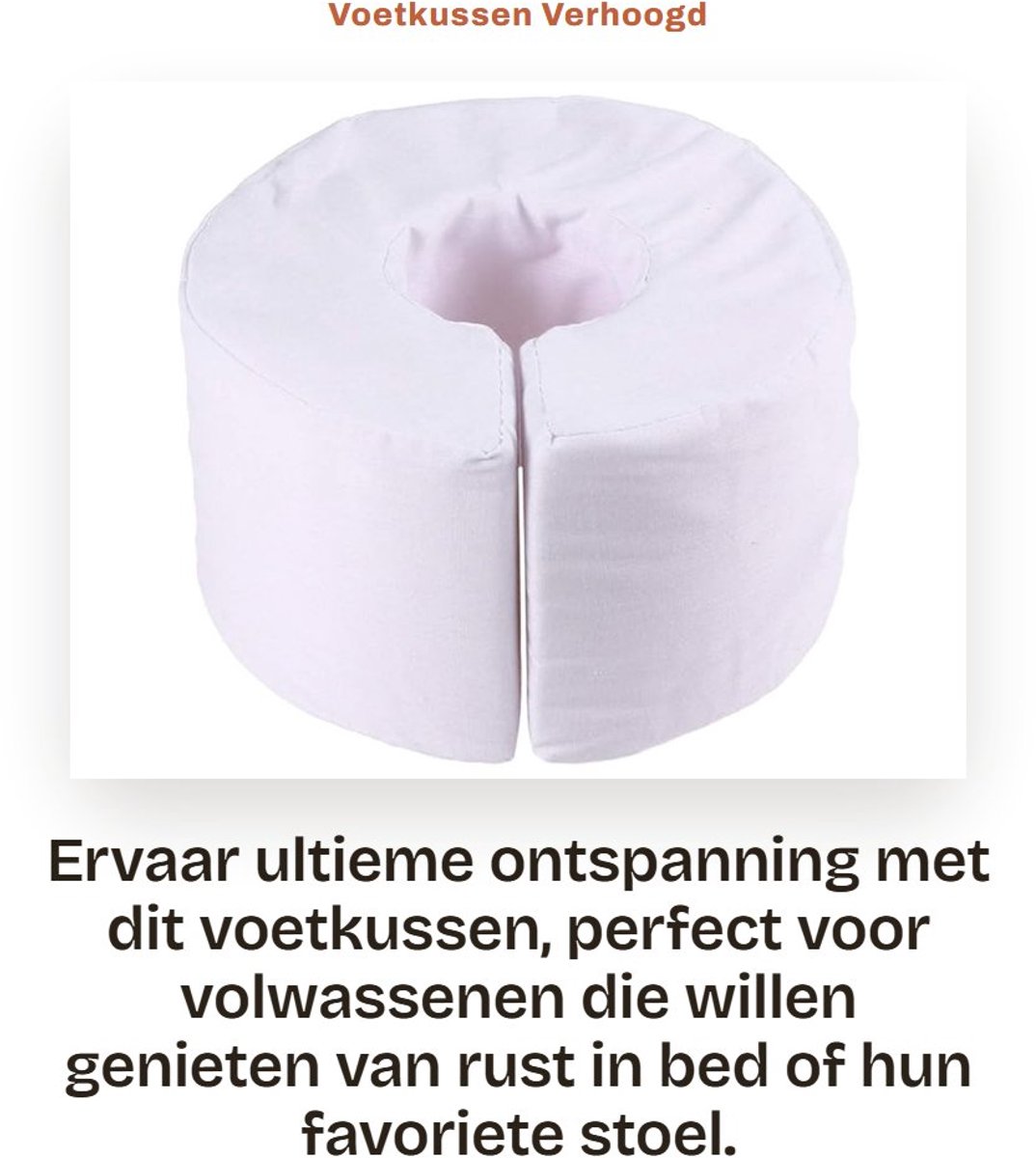 Dailygoods- Voetkussen met zachte flanellen hoes - Voetensteun - Handkussen - Verhogend kussen - Ontspanningskussen - 17 x 17 x 10,3 cm - Beensteun