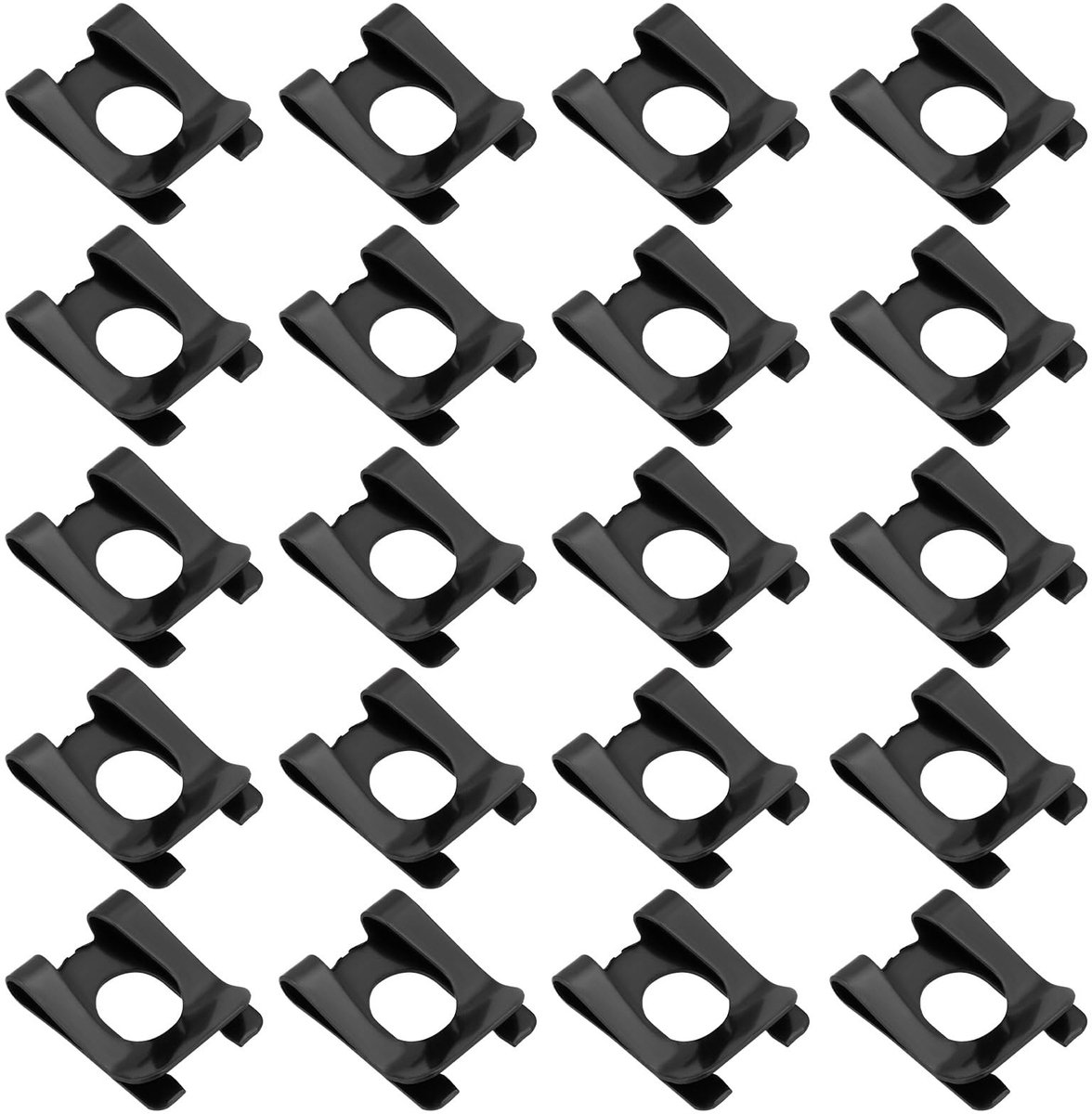 Dailygoods- Circlip 20 Stuks - M6 Veerstop - Koolstofstaal - Binnendiameter 6 mm - Lengte 14 mm - Zwart - Veerclip