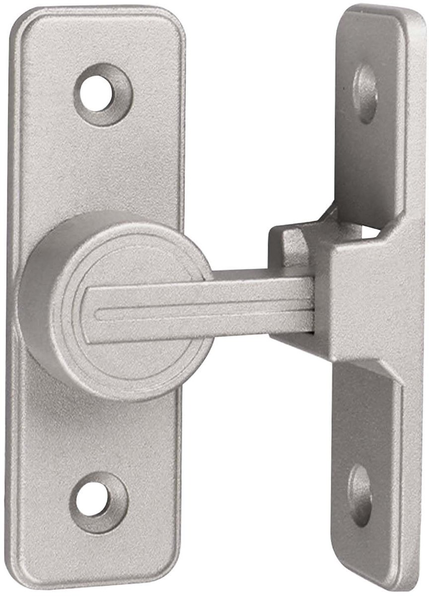 Dailygoods - Schuifdeurslot grendelslot zwart lichtgevend deurgrendel schuifdeur slot deur grendelslot binnen zonder boren kleine schuifgrendel rechthoekige gesp zichtwerend slot (zilver 90 graden)